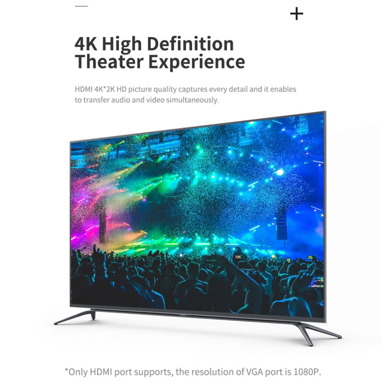 ROCK USB-C / Type-C to HDMI + VGA Female Transfer Cable Converter(Grey)