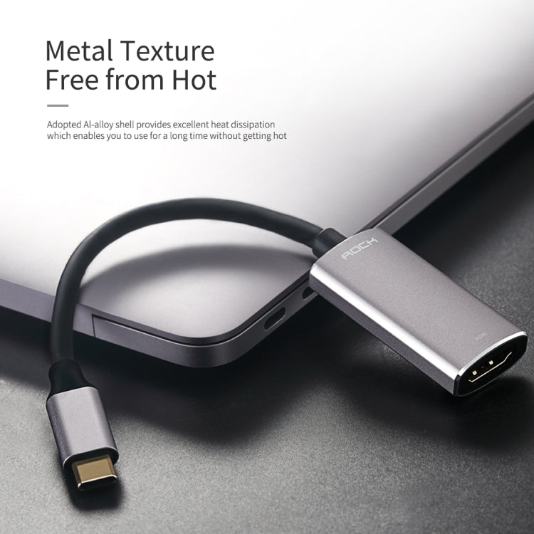 ROCK USB-C / Type-C to HDMI Female Transfer Cable Converter(Grey)
