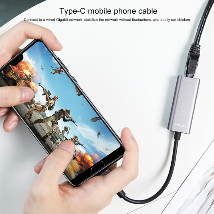 ROCK USB-C / Type-C to RJ45 Transfer Cable Converter(Grey)