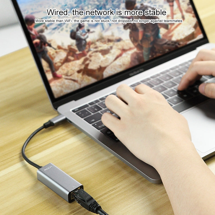 ROCK USB-C / Type-C to RJ45 Transfer Cable Converter(Grey)