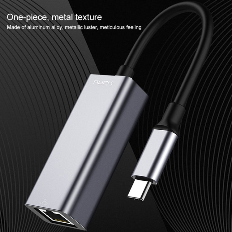 ROCK USB-C / Type-C to RJ45 Transfer Cable Converter(Grey)