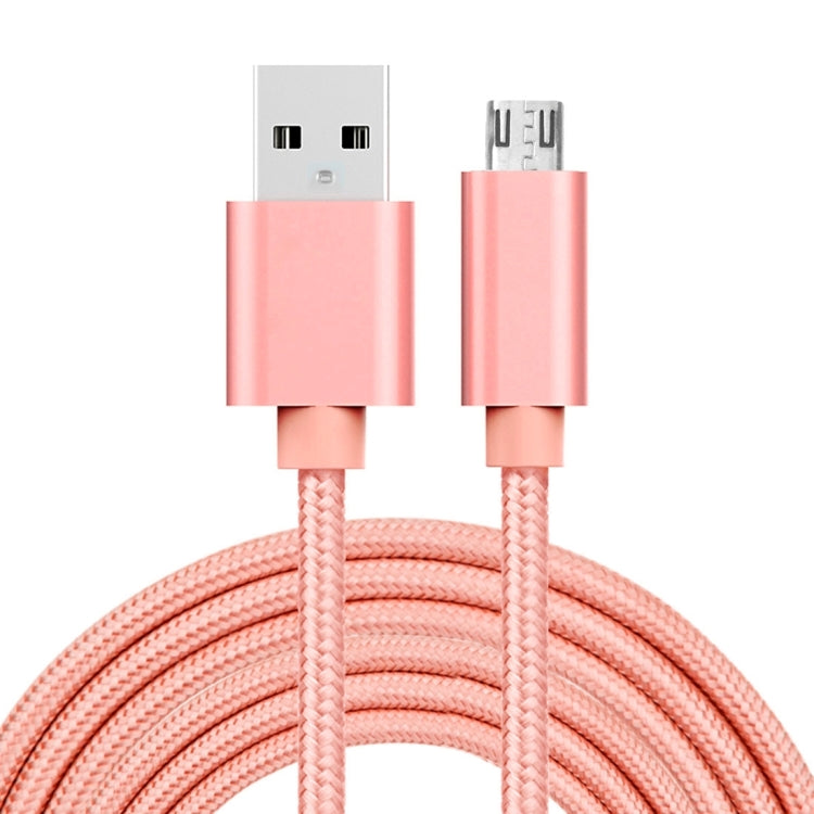 3A Woven Style Metal Head Micro USB to USB Data / Charger Cable, Cable Length: 3m