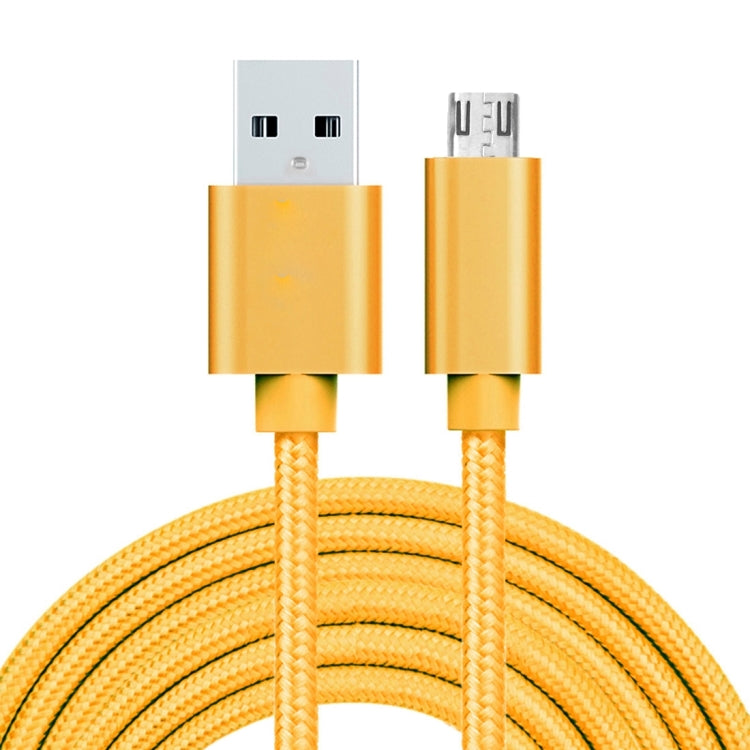 3A Woven Style Metal Head Micro USB to USB Data / Charger Cable, Cable Length: 3m