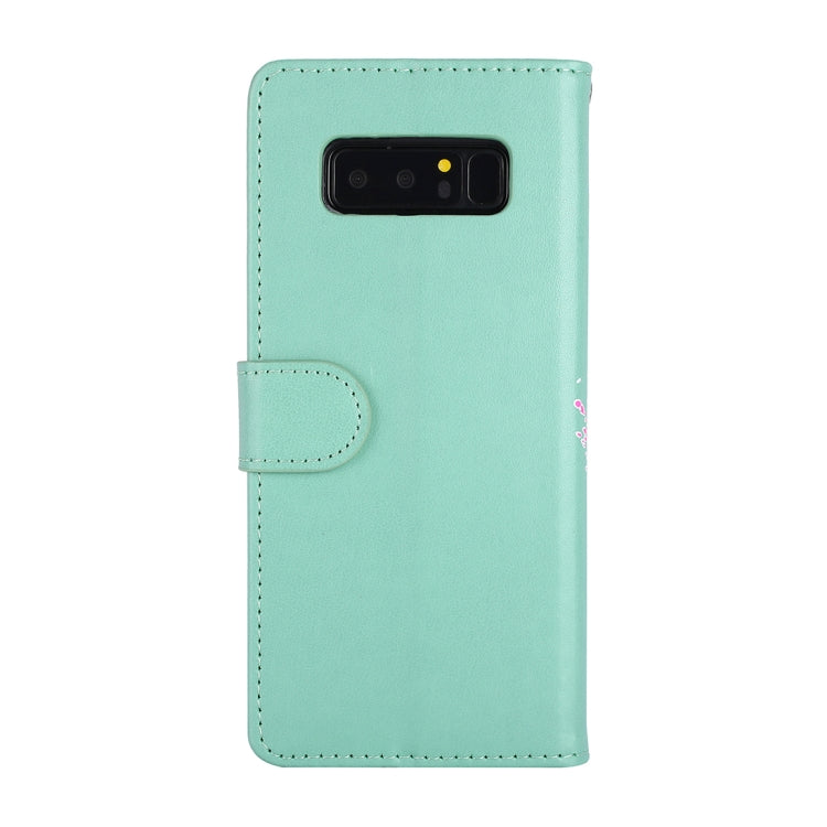 For Galaxy Note 8 Glittery Powder Flamingo Print Horizontal Flip Leather Case with Holder & Wallet & Card Slots & Photo Frame