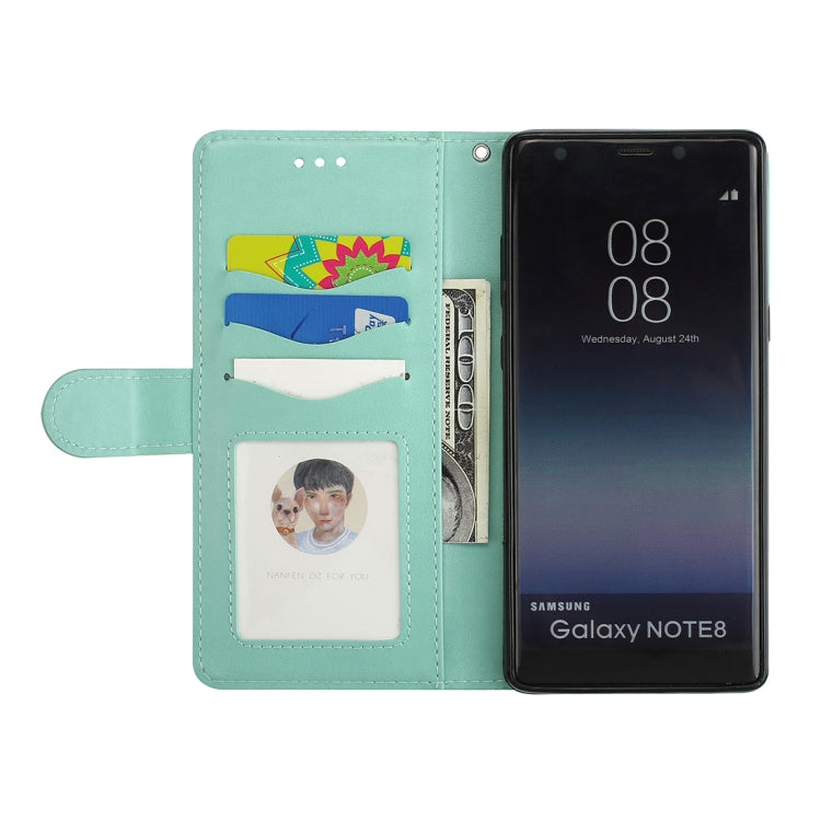 For Galaxy Note 8 Glittery Powder Flamingo Print Horizontal Flip Leather Case with Holder & Wallet & Card Slots & Photo Frame