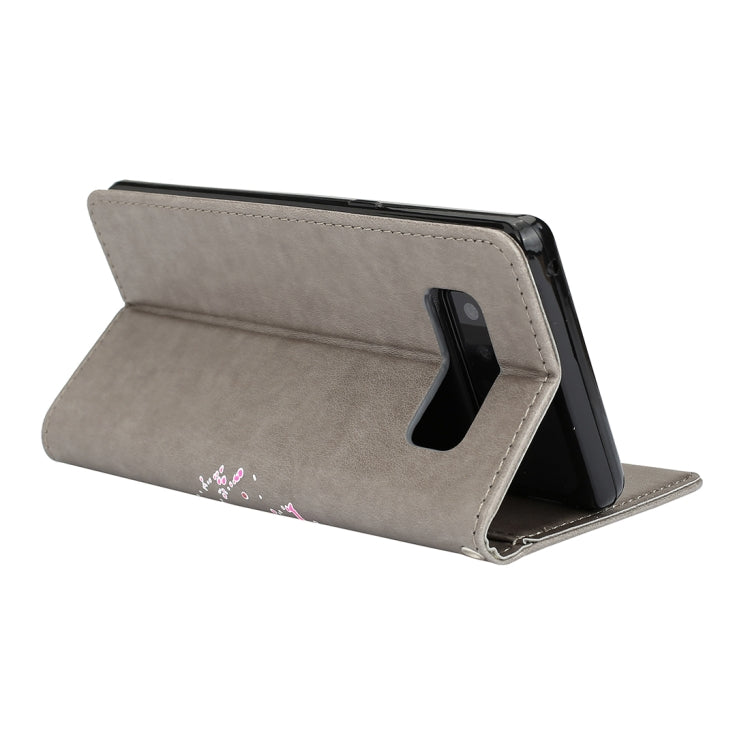 For Galaxy Note 8 Glittery Powder Flamingo Print Horizontal Flip Leather Case with Holder & Wallet & Card Slots & Photo Frame