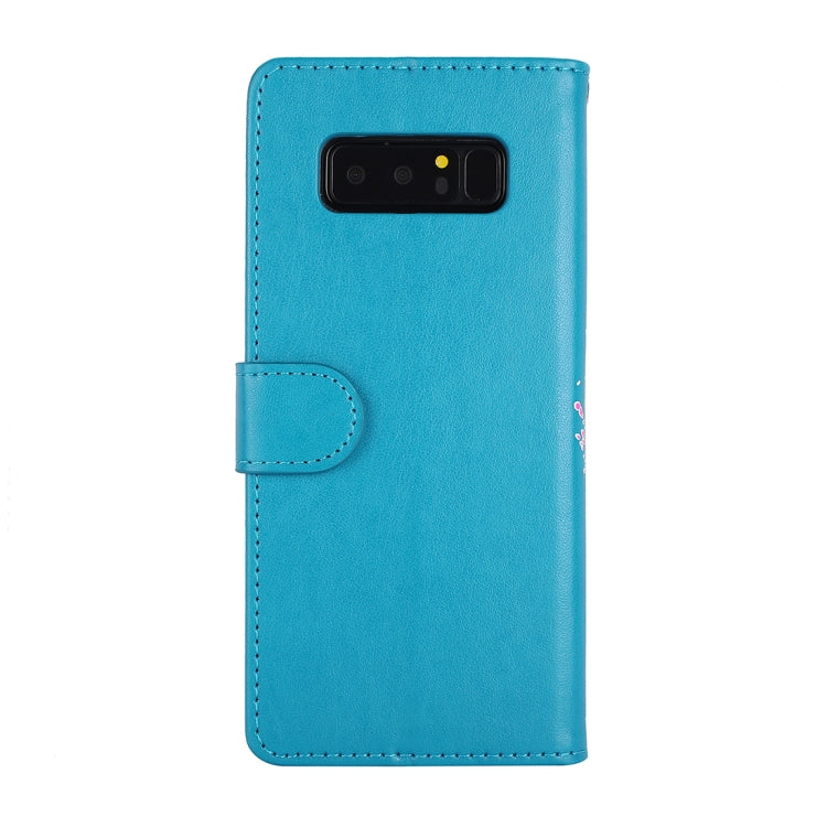 For Galaxy Note 8 Glittery Powder Flamingo Print Horizontal Flip Leather Case with Holder & Wallet & Card Slots & Photo Frame