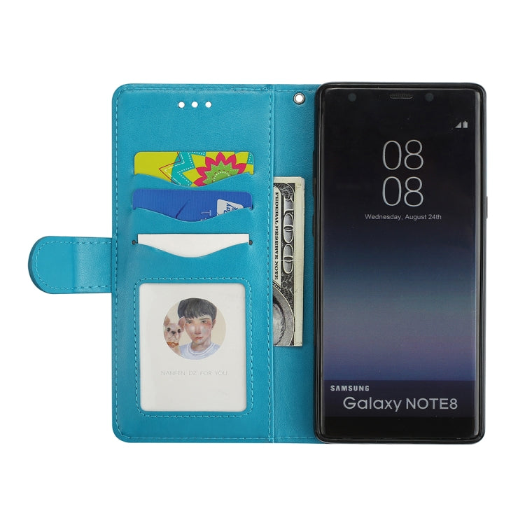 For Galaxy Note 8 Glittery Powder Flamingo Print Horizontal Flip Leather Case with Holder & Wallet & Card Slots & Photo Frame