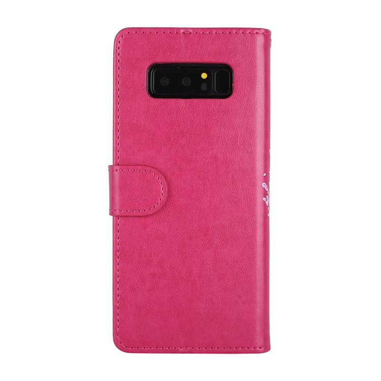 For Galaxy Note 8 Glittery Powder Flamingo Print Horizontal Flip Leather Case with Holder & Wallet & Card Slots & Photo Frame