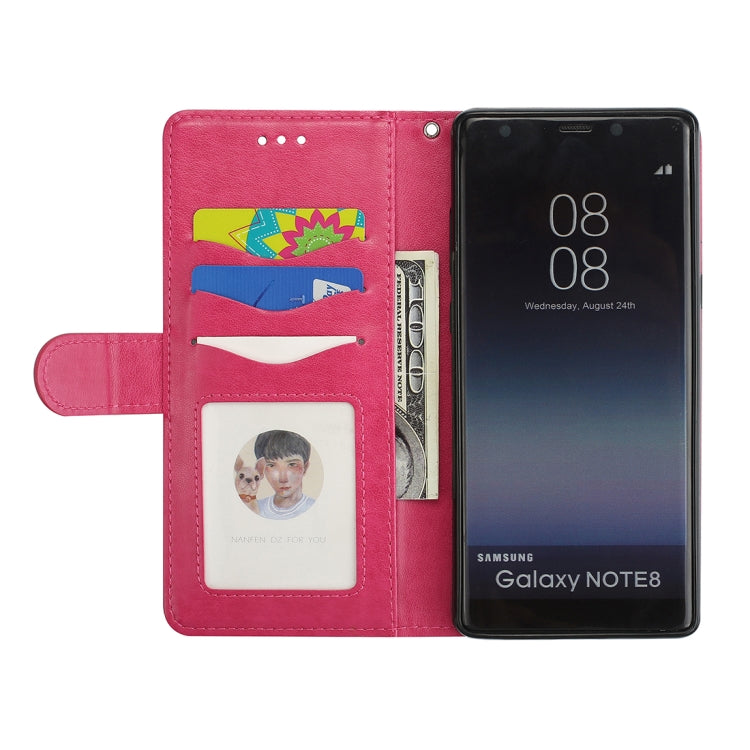 For Galaxy Note 8 Glittery Powder Flamingo Print Horizontal Flip Leather Case with Holder & Wallet & Card Slots & Photo Frame