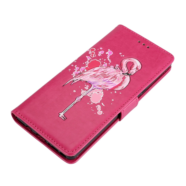 For Galaxy Note 8 Glittery Powder Flamingo Print Horizontal Flip Leather Case with Holder & Wallet & Card Slots & Photo Frame