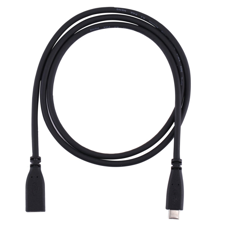1m USB-C / Type-C 3.1 Male to USB-C / Type-C Female Connector Adapter Cable(Black)