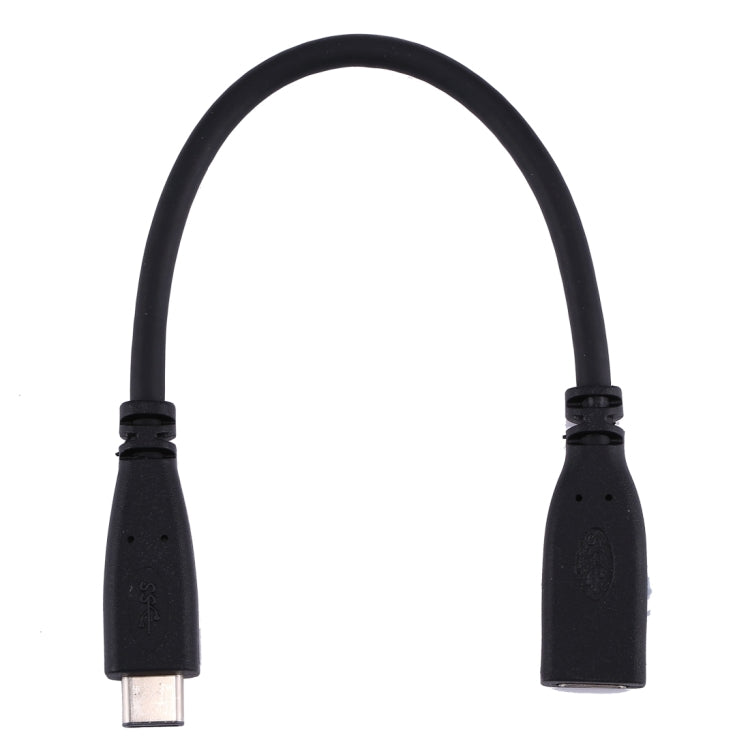 20cm USB-C / Type-C 3.1 Male to USB-C / Type-C Female Connector Adapter Cable(Black)