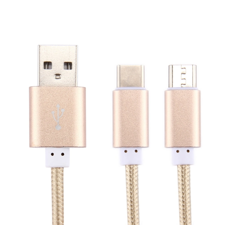 2 in 1 Weave Style Metal Head USB-C / Type-C