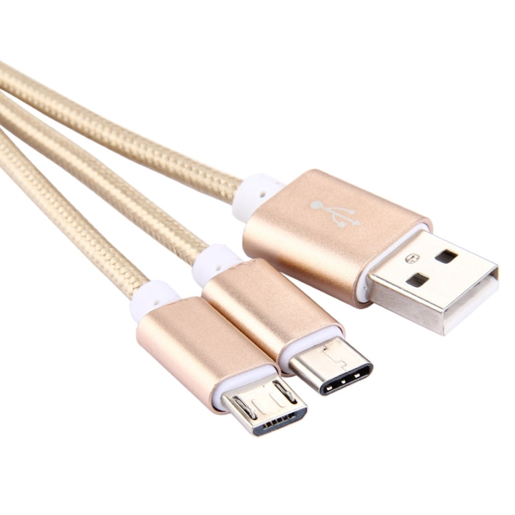 2 in 1 Weave Style Metal Head USB-C / Type-C