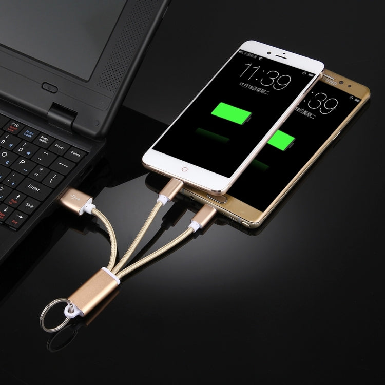 2 in 1 Weave Style Metal Head USB-C / Type-C