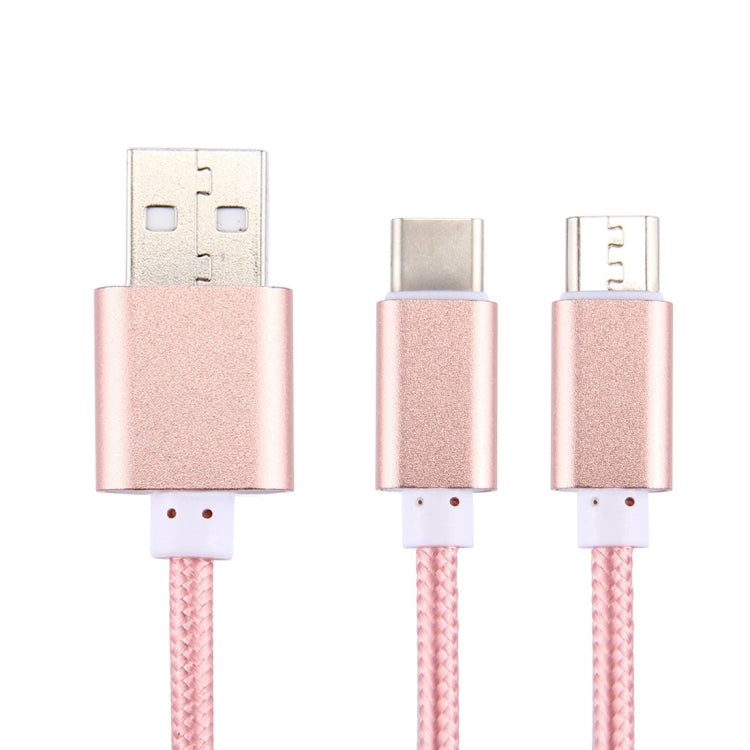 2 in 1 Weave Style Metal Head USB-C / Type-C
