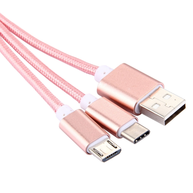 2 in 1 Weave Style Metal Head USB-C / Type-C
