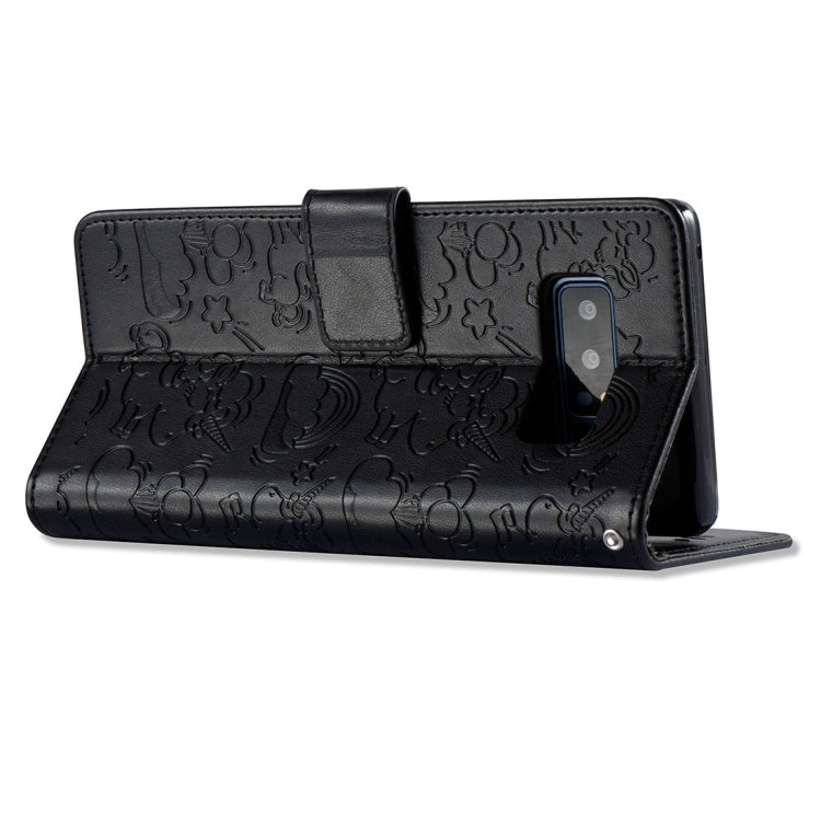 For Galaxy Note 8 Pressed Horse Cloud Print Horizontal Flip Leather Case with Holder & Card Slots & Wallet & Lanyard