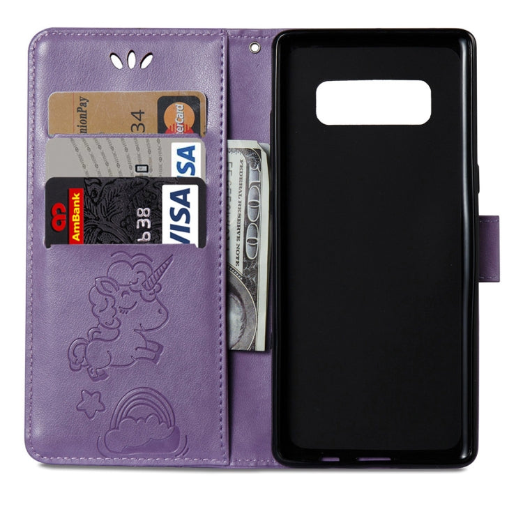 For Galaxy Note 8 Pressed Horse Cloud Print Horizontal Flip Leather Case with Holder & Card Slots & Wallet & Lanyard