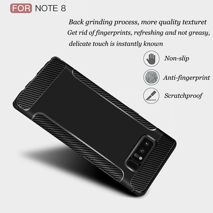 Carbon Fiber Anti-slip TPU Protective Case for Galaxy Note 8