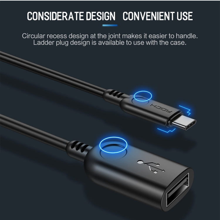 ROCK Type-C to USB 3.0 PVC Adapter Cable, Length: 1.1m for Samsung Galaxy S8 & S8 + / LG G6 / Huawei P10 & P10 Plus / Oneplus 5 and other Smartphones