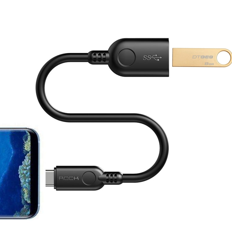 ROCK Type-C to USB 3.0 PVC Adapter Cable, Length: 1.1m for Samsung Galaxy S8 & S8 + / LG G6 / Huawei P10 & P10 Plus / Oneplus 5 and other Smartphones
