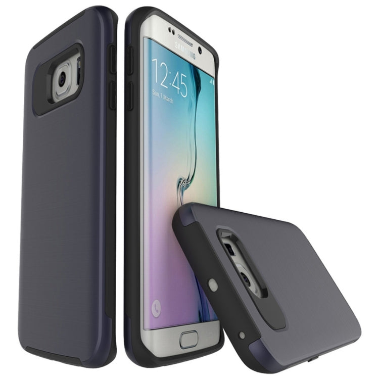 For Galaxy S6 Edge / G925 Simple Brushed Texture 2 in 1 PC + TPU Combination Protective Case