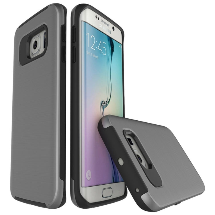 For Galaxy S6 Edge / G925 Simple Brushed Texture 2 in 1 PC + TPU Combination Protective Case
