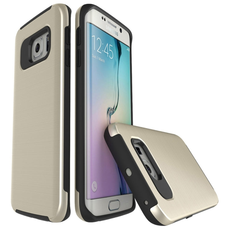 For Galaxy S6 Edge / G925 Simple Brushed Texture 2 in 1 PC + TPU Combination Protective Case