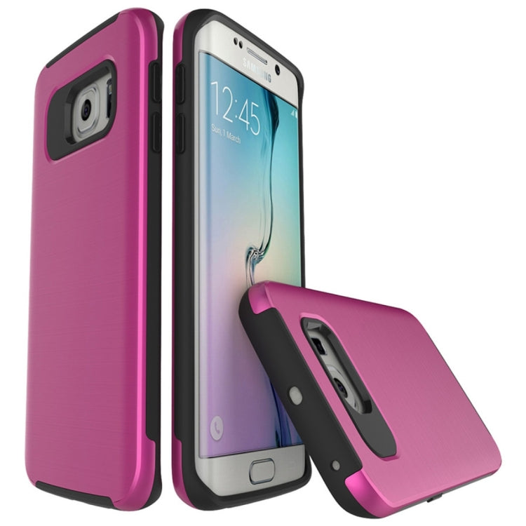 For Galaxy S6 Edge / G925 Simple Brushed Texture 2 in 1 PC + TPU Combination Protective Case