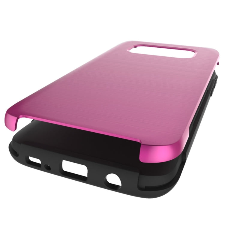 For Galaxy S6 Edge / G925 Simple Brushed Texture 2 in 1 PC + TPU Combination Protective Case