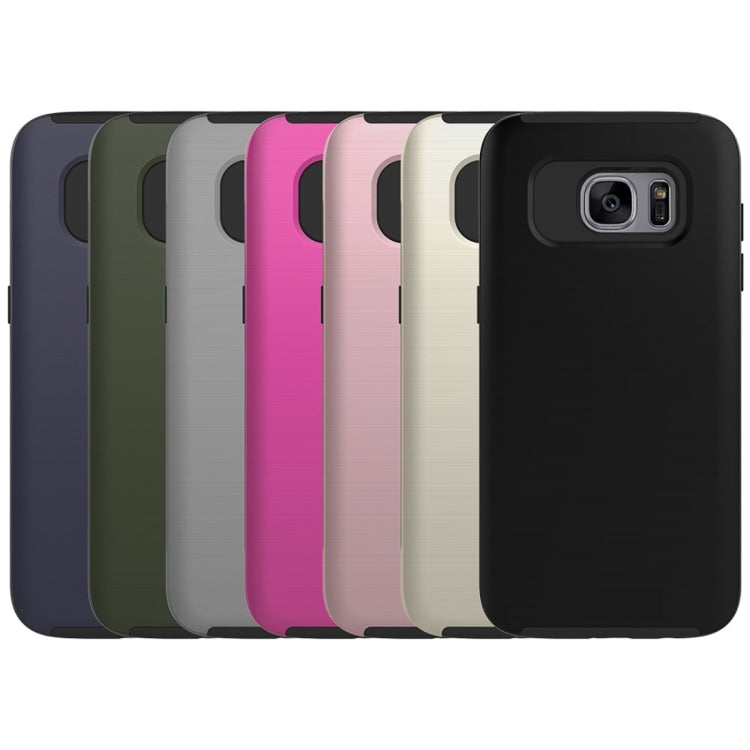 For Galaxy S6 Edge / G925 Simple Brushed Texture 2 in 1 PC + TPU Combination Protective Case