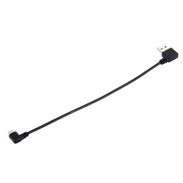 20cm USB 2.0 Male Angle Left to Left Turn Micro USB Male Angle Data Charging Cable