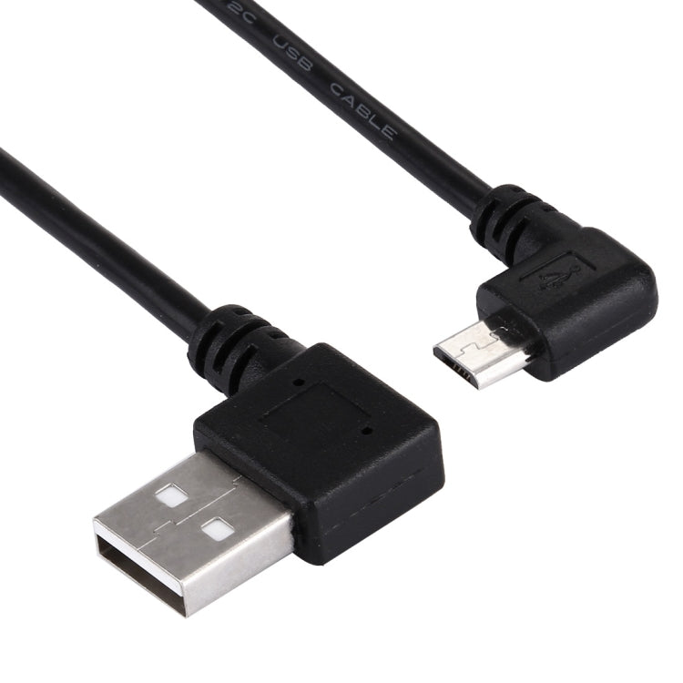 20cm USB 2.0 Male Angle Left to Left Turn Micro USB Male Angle Data Charging Cable