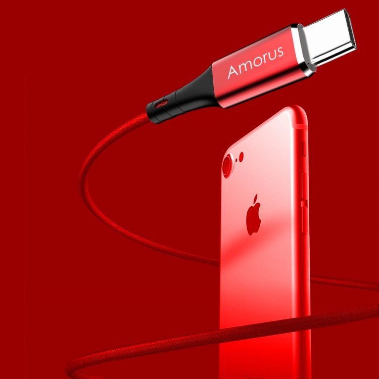 Amorus 2A USB-C to USB-C / Type-C High-gloss Aluminum Alloy Cloth Weaving Fast Charging & Data Cable