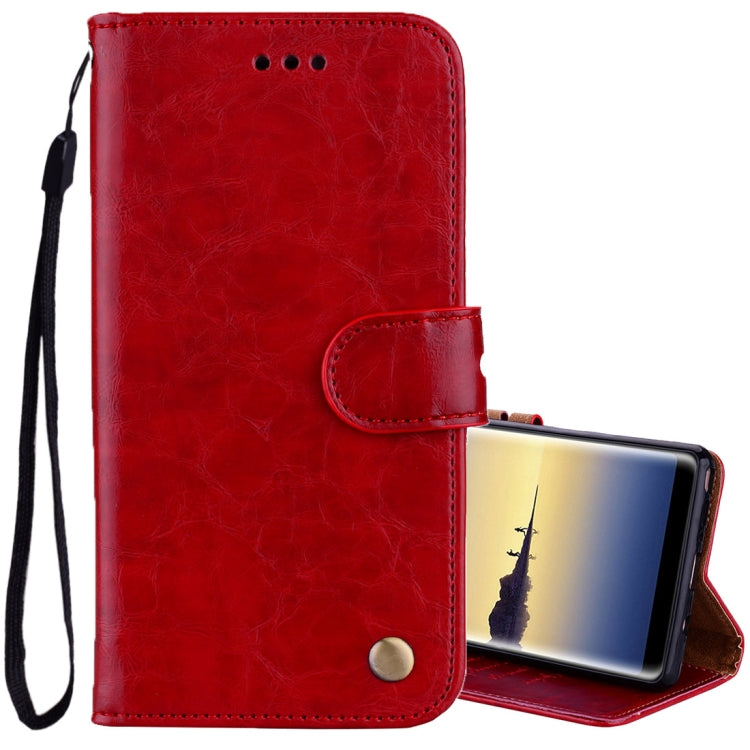 For Samsung Galaxy Note 8 Business Style Oil Wax Texture Horizontal Flip Leather Case with Holder & Card Slots & Wallet