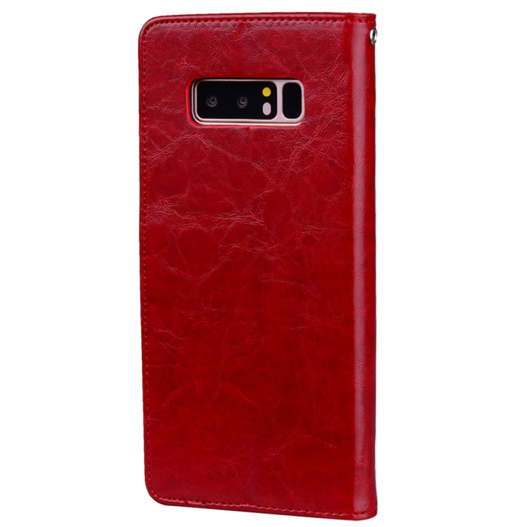 For Samsung Galaxy Note 8 Business Style Oil Wax Texture Horizontal Flip Leather Case with Holder & Card Slots & Wallet