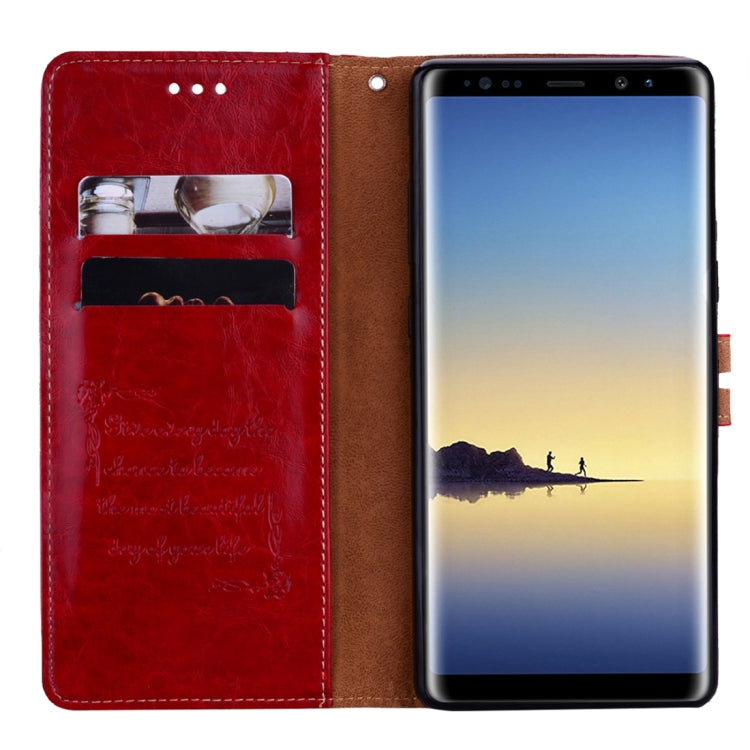 For Samsung Galaxy Note 8 Business Style Oil Wax Texture Horizontal Flip Leather Case with Holder & Card Slots & Wallet