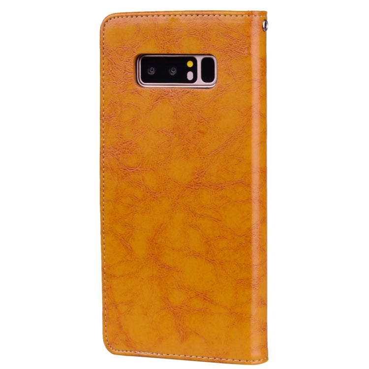 For Samsung Galaxy Note 8 Business Style Oil Wax Texture Horizontal Flip Leather Case with Holder & Card Slots & Wallet