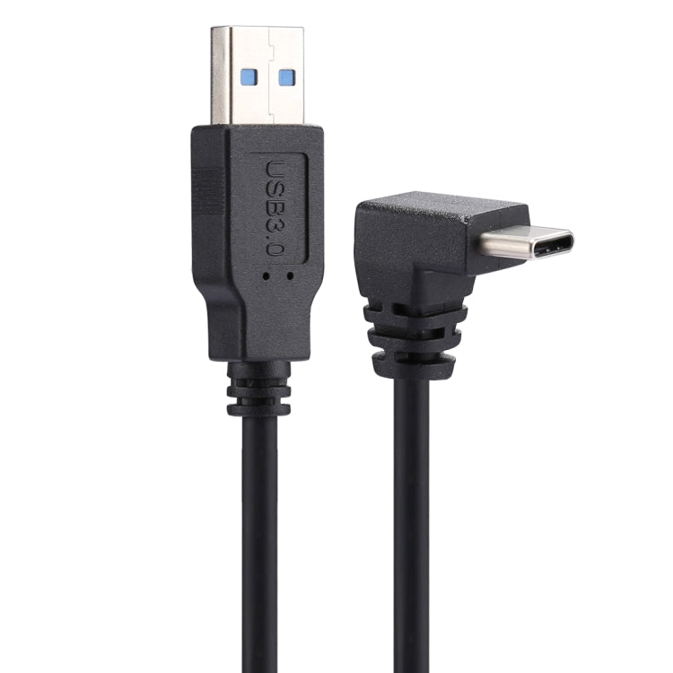 1m USB-C / Type-C Male Elbow to USB 3.0 Male Data Charge Extension Cable