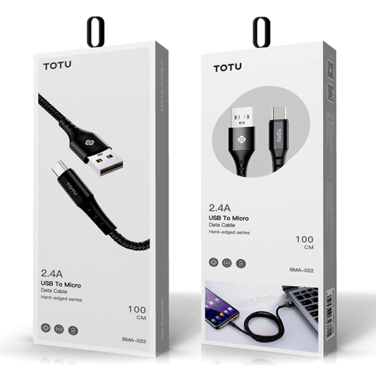 TOTUDESIGN BMA-022 Hard-edged Series Micro Charging Cable, Length : 1m(Black)