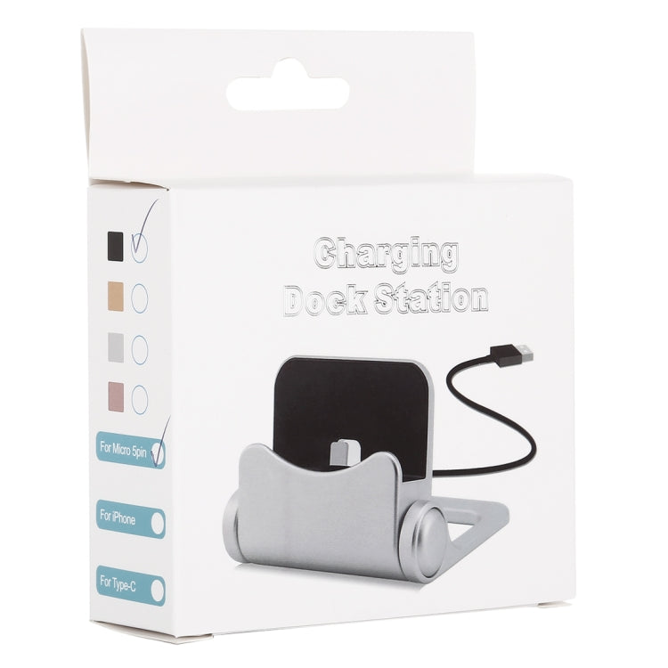 B-D03 2A Micro USB Port Rotatable Charging Dock Station, Cable Length: 1m, For Galaxy, Huawei, Xiaomi, HTC, Sony and other Smartphones(Black)