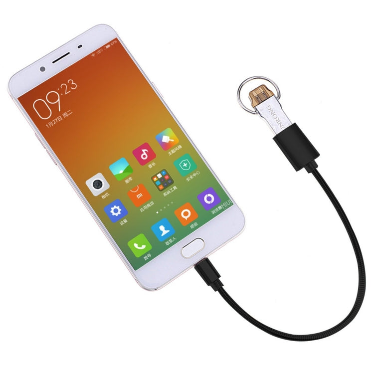 24cm 2A Micro USB to USB Aluminum Alloy Hose OTG Adapter Data Charging Cable with USB-C / Type-C Connector