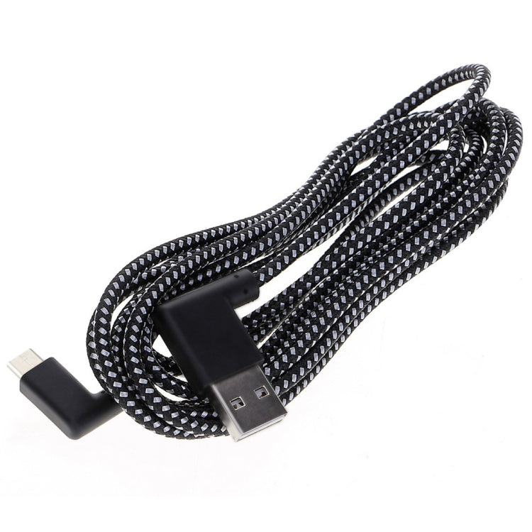 2m 2A USB to USB-C / Type-C Nylon Weave Style Double Elbow Data Sync Charging Cable