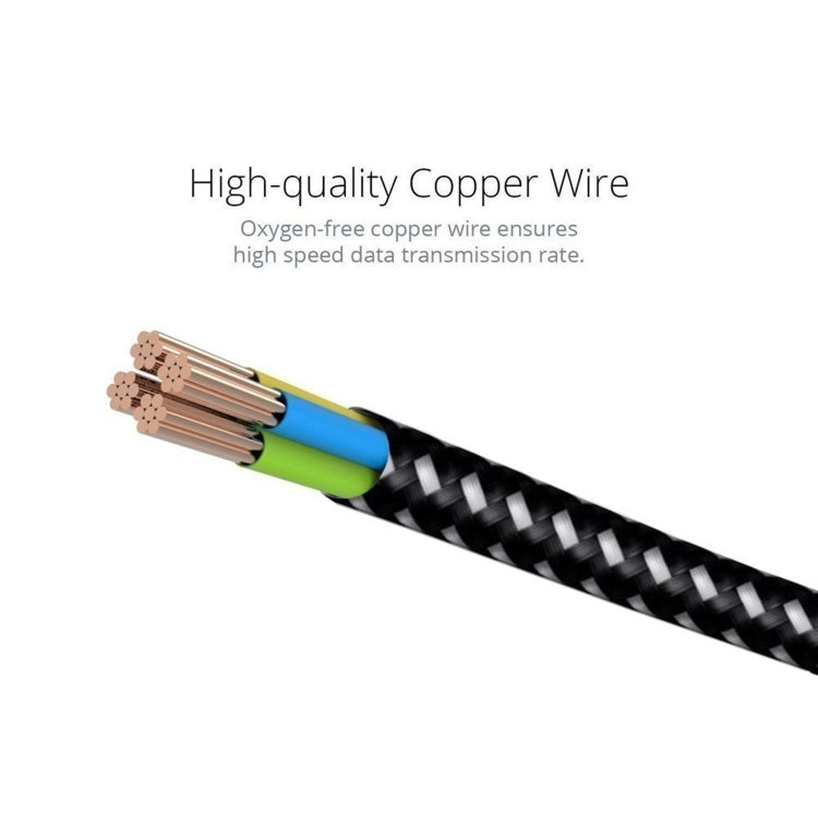 2m 2A USB to USB-C / Type-C Nylon Weave Style Double Elbow Data Sync Charging Cable