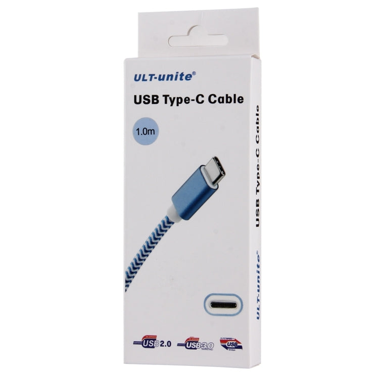 ULT-unite 1m Knit Texture USB 3.0 to USB-C / Type-C All-copper Wire Data Sync Charging Cable, For Galaxy S8 & S8 + / LG G6 / Huawei P10 & P10 Plus / Oneplus 5 / Xiaomi Mi 6 & Max 2 and other Smartphones