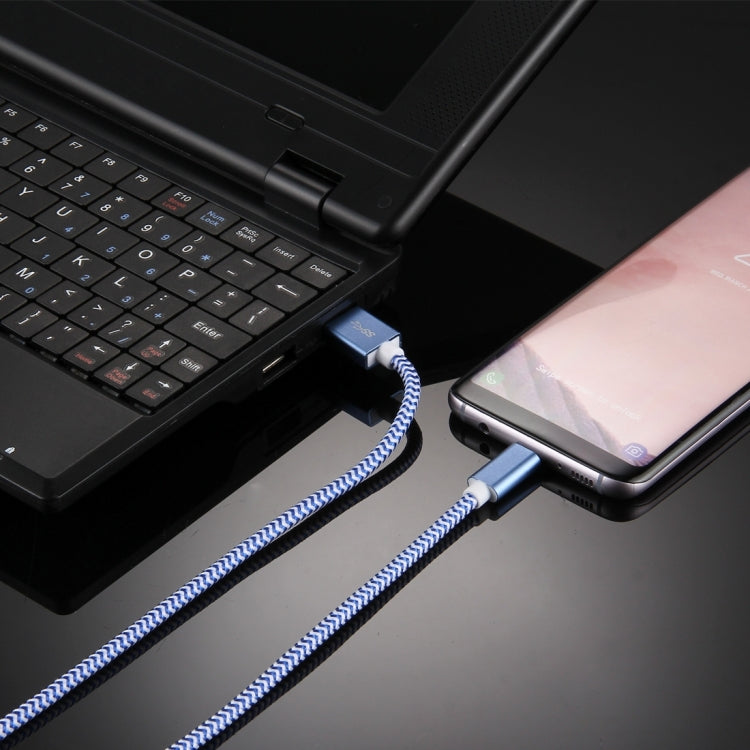 ULT-unite 1m Knit Texture USB 3.0 to USB-C / Type-C All-copper Wire Data Sync Charging Cable, For Galaxy S8 & S8 + / LG G6 / Huawei P10 & P10 Plus / Oneplus 5 / Xiaomi Mi 6 & Max 2 and other Smartphones