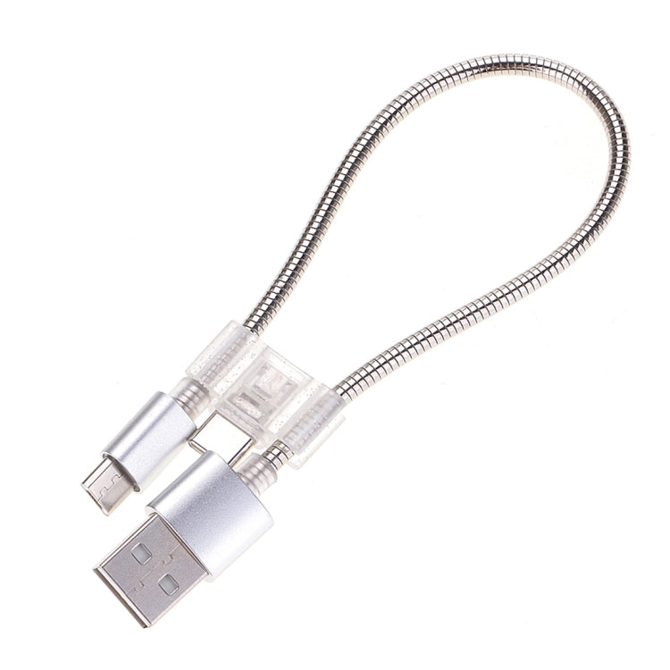 24cm 2A Micro USB + USB-C / Type-C to USB Flexible Data Charging Cable