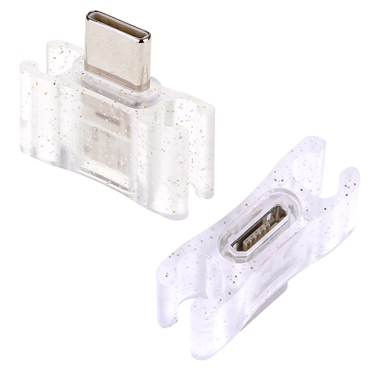 24cm 2A Micro USB + USB-C / Type-C to USB Flexible Data Charging Cable